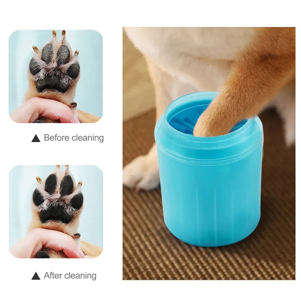 Paw cleaner in use after a muddy walk